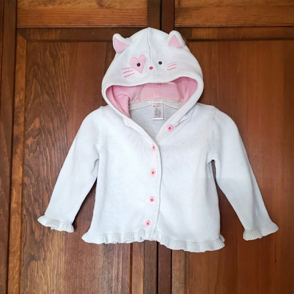 Gymboree 2008 Baby Girl Kitty Cat Sweater Sz 18-24M